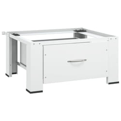 vidaXL Washing Machine Pedestal Washing Machine Stand Raiser with Drawer White