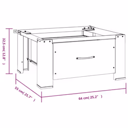 vidaXL Washing Machine Pedestal Washing Machine Stand Raiser with Drawer White - Additional view 6