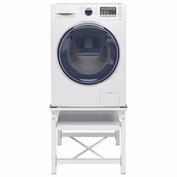 vidaXL Washing Machine Pedestal Washing Machine Stand with Pull-Out Shelf White - Additional view 6