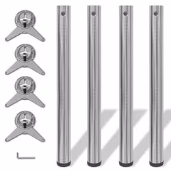 VidaXL 242136, Table legs, Iron, Stainless steel, Round, 6 cm, 710 mm