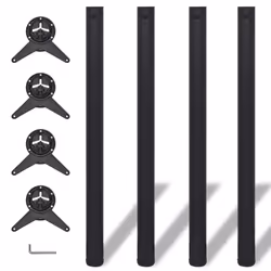 vidaXL 4pc Height Adjustable Table Legs 87cm | Replacement Table Leg Set