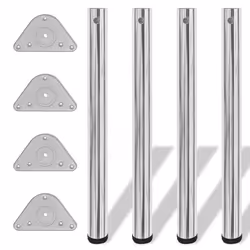 vidaXL 4x Height Adjustable Table Legs Chrome 710mm Worktop Desk Replacement