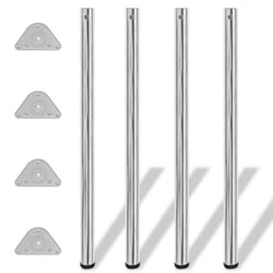 vidaXL 4x Table Legs Chrome 1100mm Height Adjustable Worktop Desk Foot Part