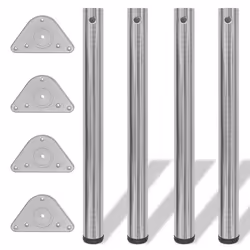 vidaXL 4x Table Legs Brushed Nickel 710mm Height Adjustable Worktop Desk Foot