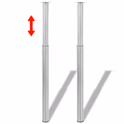 vidaXL 2x Telescopic Table Legs Brushed Nickel 710-1100mm Bar Worktop Desk