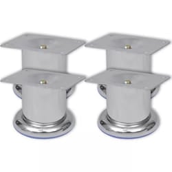 vidaXL 4x Round Sofa Legs Chrome 60mm Seat Base Replacement Part Accessory