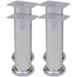 vidaXL 4x Round Sofa Legs Chrome 180mm Feet Footstool Replacement Accessory