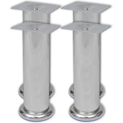 vidaXL 4x Round Sofa Legs Chrome 180mm Feet Footstool Replacement Accessory