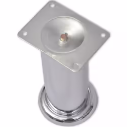 vidaXL 4x Round Sofa Legs Chrome 180mm Feet Footstool Replacement Accessory