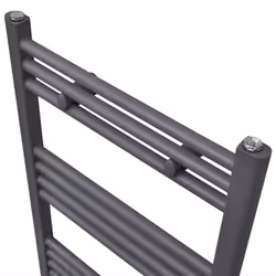 Straight Steel Towel Rail Central Heating Bathroom Radiator Grey 500 x 764 mm