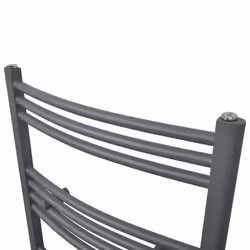 Curved Steel Towel Rail Central Heating Bathroom Radiator Grey 480 x 480 mm