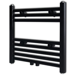 Straight Steel Towel Rail Central Heating Bathroom Radiator Black 480 x 480 mm