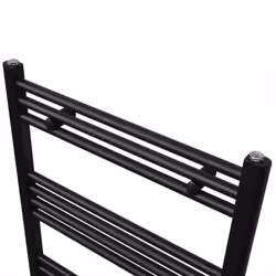 Straight Steel Towel Rail Central Heating Bathroom Radiator Black 480 x 480 mm