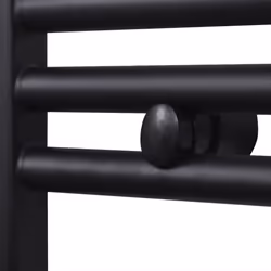 Straight Steel Towel Rail Central Heating Bathroom Radiator Black 480 x 480 mm - Additional view 4
