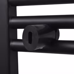 Straight Steel Towel Rail Central Heating Bathroom Radiator Black 480 x 480 mm - Additional view 5
