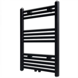 Straight Steel Towel Rail Central Heating Bathroom Radiator Black 500 x 764 mm