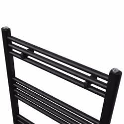Straight Steel Towel Rail Central Heating Bathroom Radiator Black 500 x 764 mm