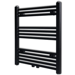 Straight Steel Towel Rail Central Heating Bathroom Radiator Black 600 x 764 mm