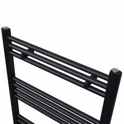 Straight Steel Towel Rail Central Heating Bathroom Radiator Black 600 x 764 mm