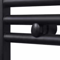 Straight Steel Towel Rail Central Heating Bathroom Radiator Black 600 x 764 mm - Additional view 4