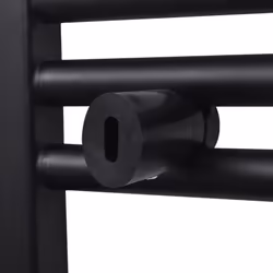 Straight Steel Towel Rail Central Heating Bathroom Radiator Black 600 x 764 mm - Additional view 5
