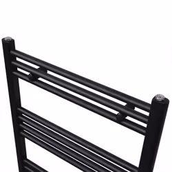 Straight Steel Towel Rail Central Heating Bathroom Radiator Black 500 x 1160 mm