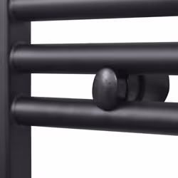 Straight Steel Towel Rail Central Heating Bathroom Radiator Black 500 x 1160 mm
