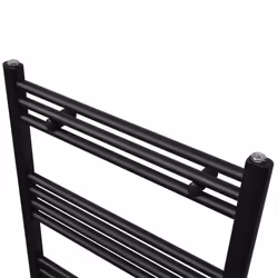 Straight Steel Towel Rail Central Heating Bathroom Radiator Black 600 x 1160 mm
