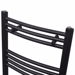 Curved Steel Towel Rail Central Heating Bathroom Radiator Black 480 x 480 mm