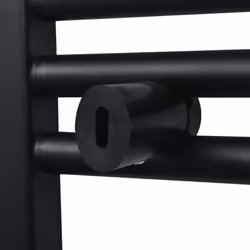 Curved Steel Towel Rail Central Heating Bathroom Radiator Black 480 x 480 mm - Additional view 5