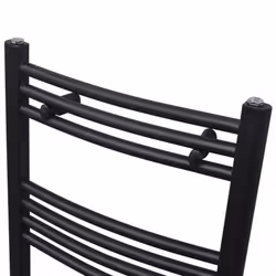 Curved Steel Towel Rail Central Heating Bathroom Radiator Black 500 x 764 mm