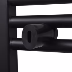 Curved Steel Towel Rail Central Heating Bathroom Radiator Black 500 x 1160 mm - Additional view 5