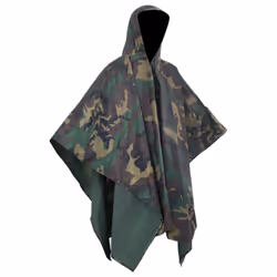 vidaXL Waterproof Army Rain Poncho for Camping/Hiking Navy Blue/Camouflage - camouflage