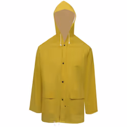 2 Waterproof Rain Suit Raincoat Hood Groundsheet PVC Fabric Multi Size/Colour - yellow, m