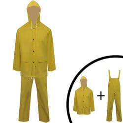2 Waterproof Rain Suit Raincoat Hood Groundsheet PVC Fabric Multi Size/Colour - yellow, xxl