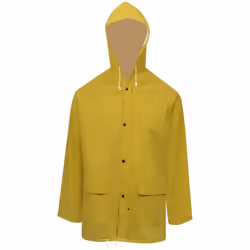 2 Waterproof Rain Suit Raincoat Hood Groundsheet PVC Fabric Multi Size/Colour - yellow, xxl