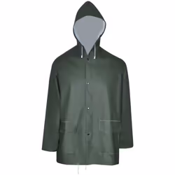 2 Waterproof Rain Suit Raincoat Hood Groundsheet PVC Fabric Multi Size/Colour - green, xl