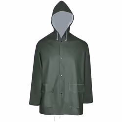 2 Waterproof Rain Suit Raincoat Hood Groundsheet PVC Fabric Multi Size/Colour - green, xxl