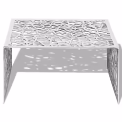Aluminium Coffee Side Table End Display Silver Geometric Openwork Design Decor