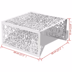 Aluminium Coffee Side Table End Display Silver Geometric Openwork Design Decor - Additional view 4
