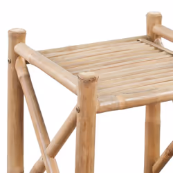 vidaXL 3-Tier Square Bamboo Shelf Bookcase Standing Shelf Plant Stand Rack