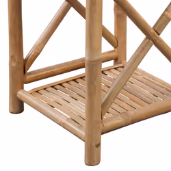 vidaXL 5-Tier Square Bamboo Shelf Bookcase Standing Shelf Plant Stand Rack