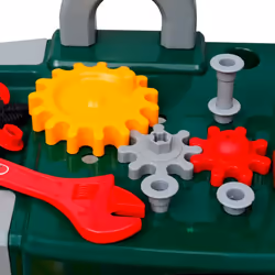 vidaXL Kids Children Playroom Toy Workbench with Tools Green and Grey Pretend