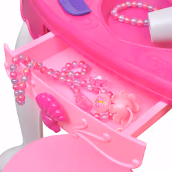 vidaXL 3-Mirror Kids Playroom Standing Toy Vanity Table with Light/Sound Desk