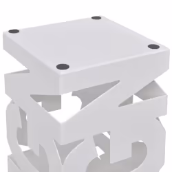 vidaXL Umbrella Stand Storage Holder Walking Stick Steel 48.5 cm White Square - Additional view 2