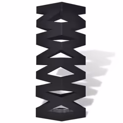 vidaXL Umbrella Stand Storage Holder Walking Stick Steel 48.5 cm Black Square - Additional view 3