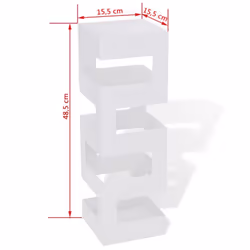 vidaXL Umbrella Stand Steel 48.5cm White Square Storage Holder Walking Stick - Additional view 4