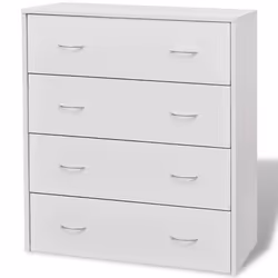 vidaXL Sideboard with 4 Drawers White Organiser Cupboard Cabinet Chest Unit - Additional view 2
