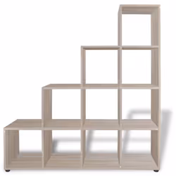vidaXL Staircase Bookcase/Display Shelf 142cm Oak Home Storage Box Unit Cubes