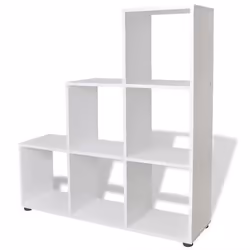 VidaXL 242552, White, 6 shelves, Wood, Wood, Melamine, 1040 mm